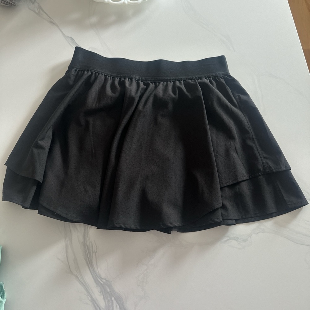 Black Layered Skater Mini Skort - Women